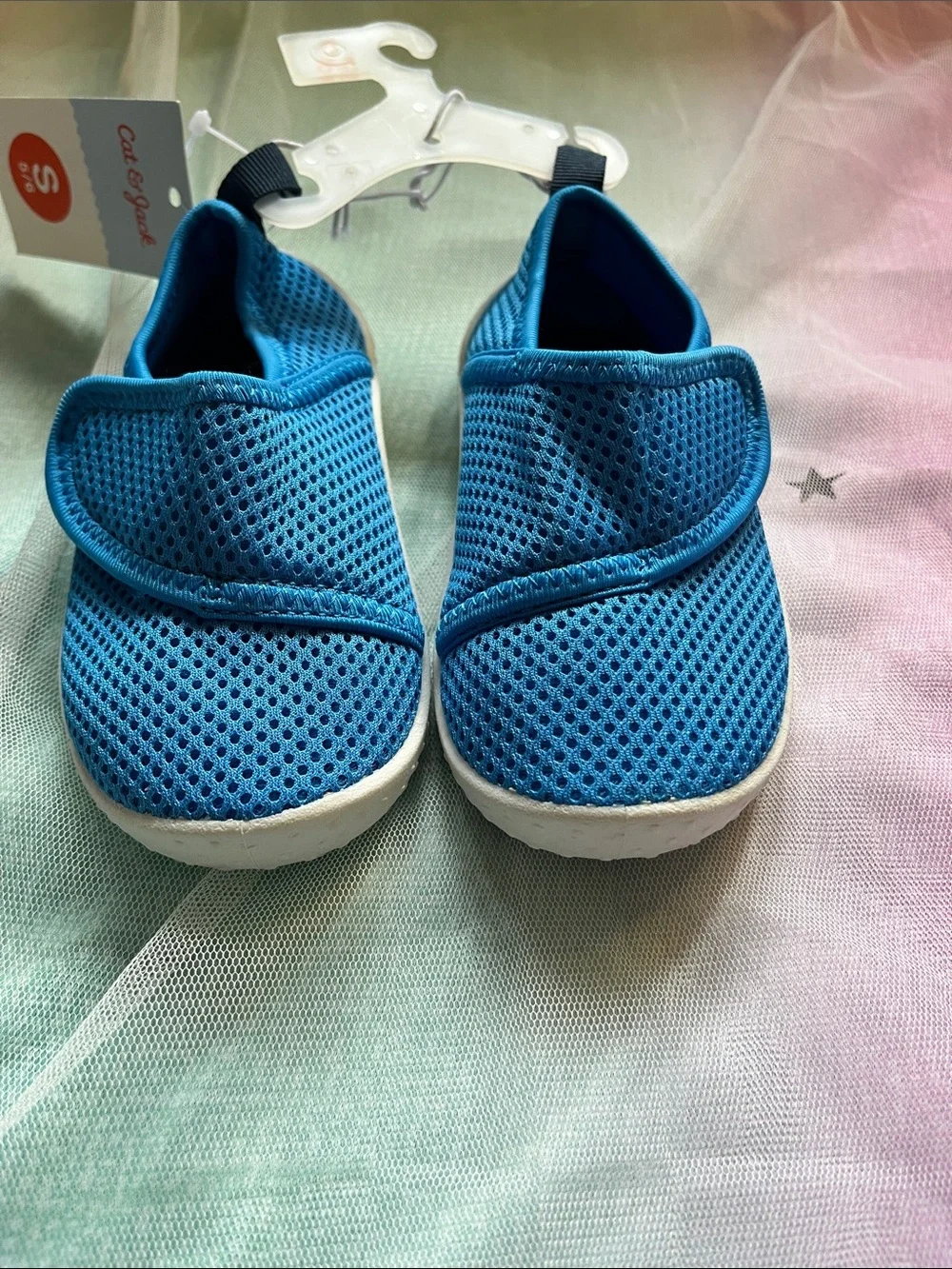 Cat & Jack Teal Mesh Hook-and-Loop Water Shoes